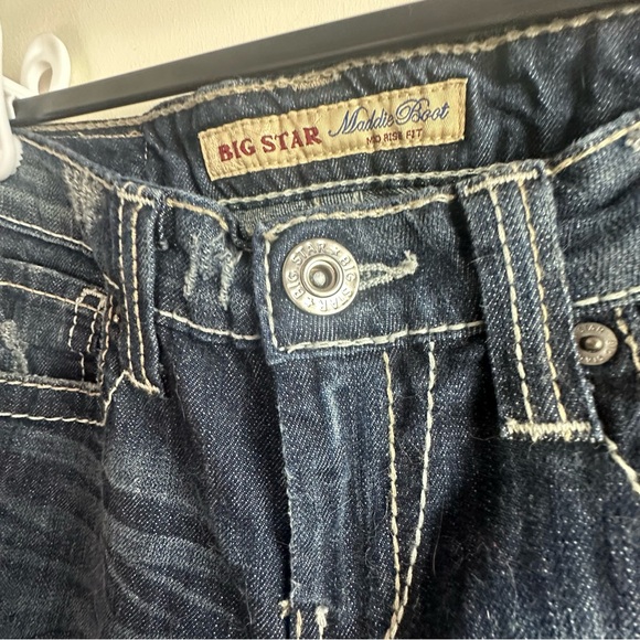 Big Star Darker Wash Y2K Inspired Maddie Boot Embroidered Pockets Jeans Size 25 - Picture 8 of 16